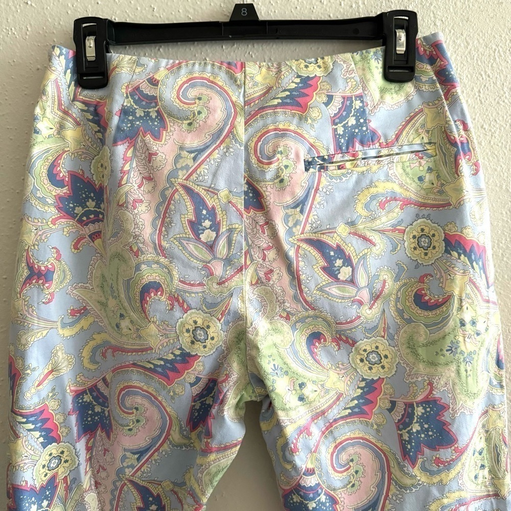 Lauren Ralph Lauren Pastel Paisley Capris - Light Blue, Pink, Green - Picture 5 of 5